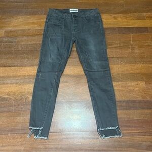One Teaspoon Black Distressed Skinny Rough Hem Jeans Size 26 Women’s